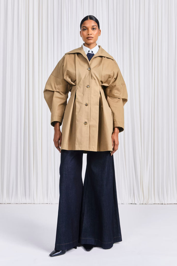The Honesty Opens Coat in Camel Cotton Drill by palmer//harding, view 4
