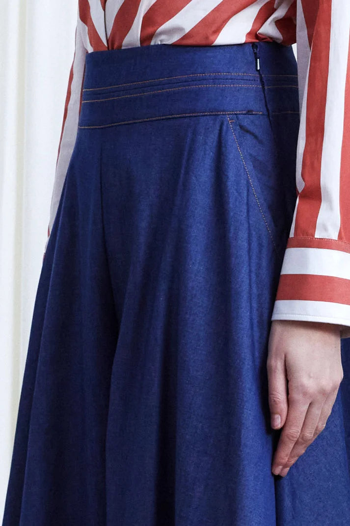 Clarity Jeans, indigo denim wide leg trousers