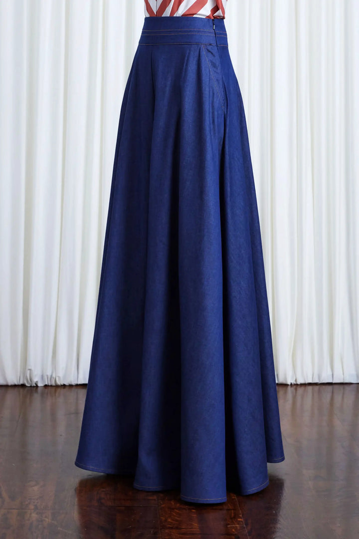 Clarity Jeans, indigo denim wide leg trousers