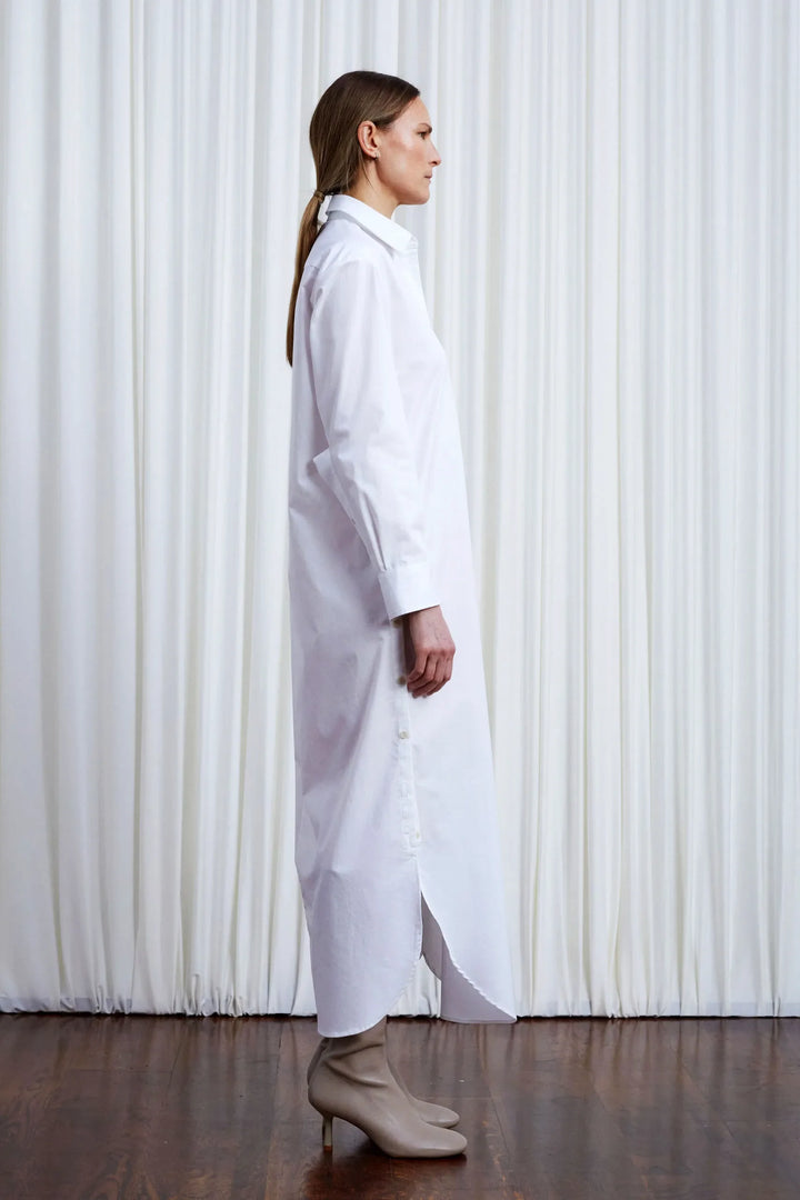 Lovers Dress, white cotton loose fit shirt dress