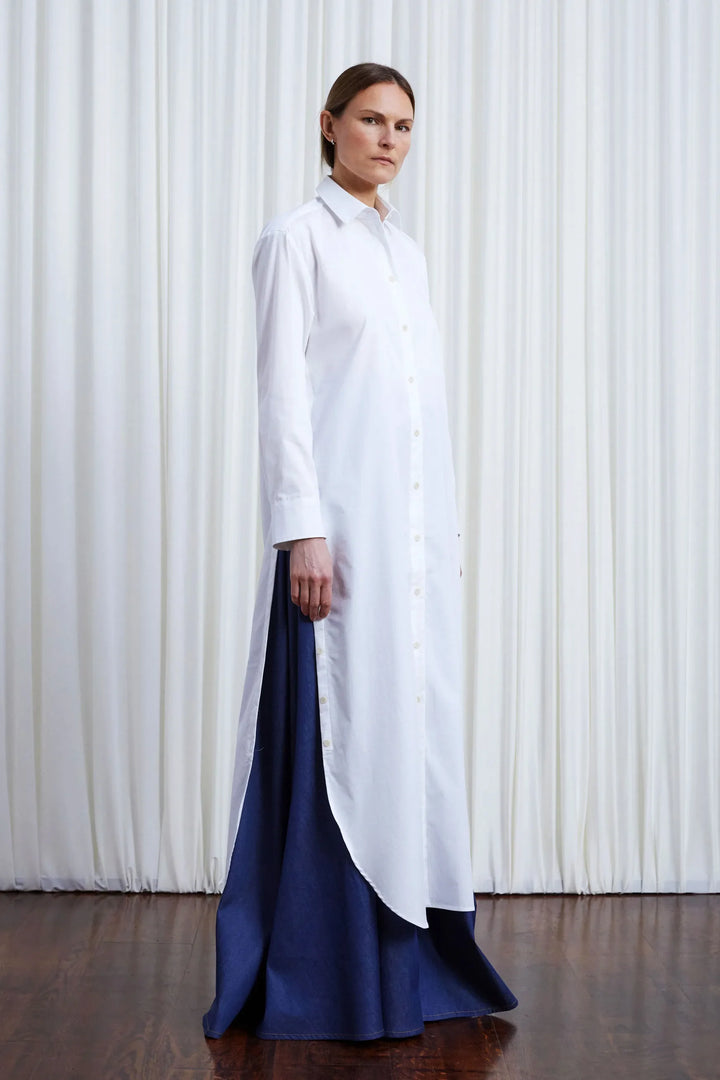 Lovers Dress, white cotton loose fit shirt dress