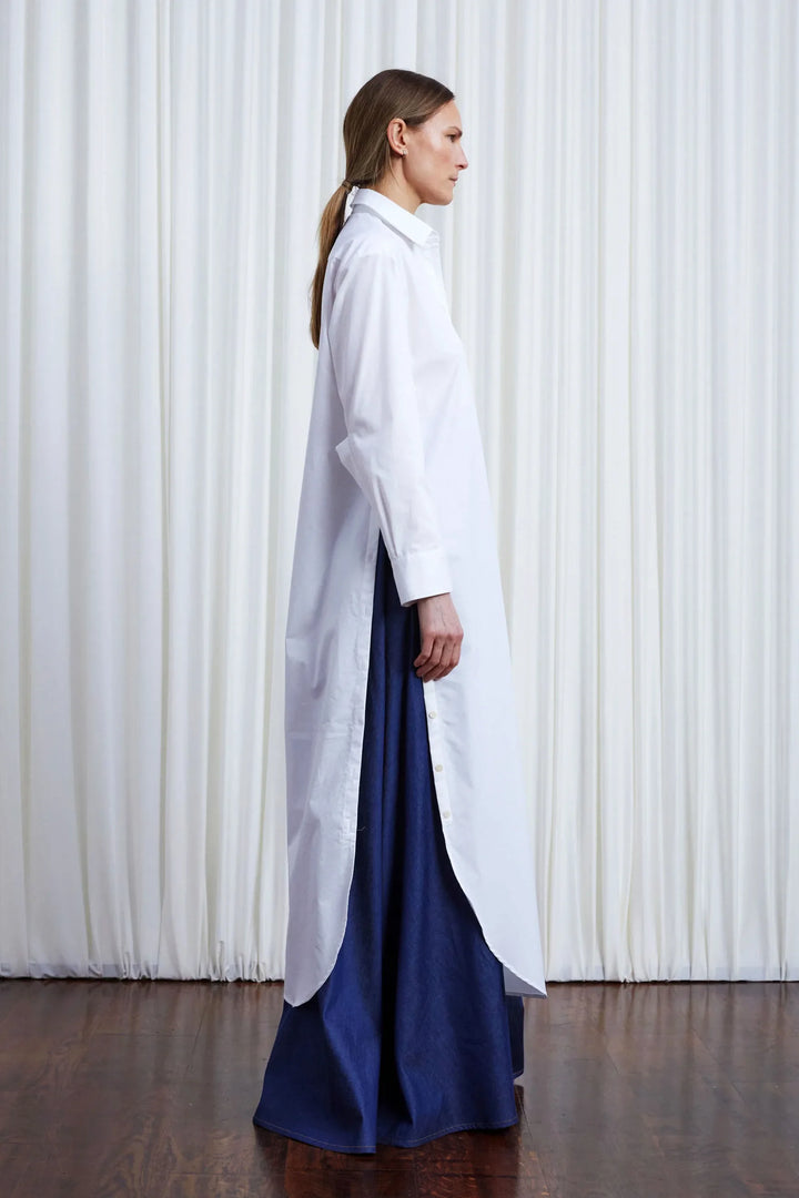 Lovers Dress, white cotton loose fit shirt dress