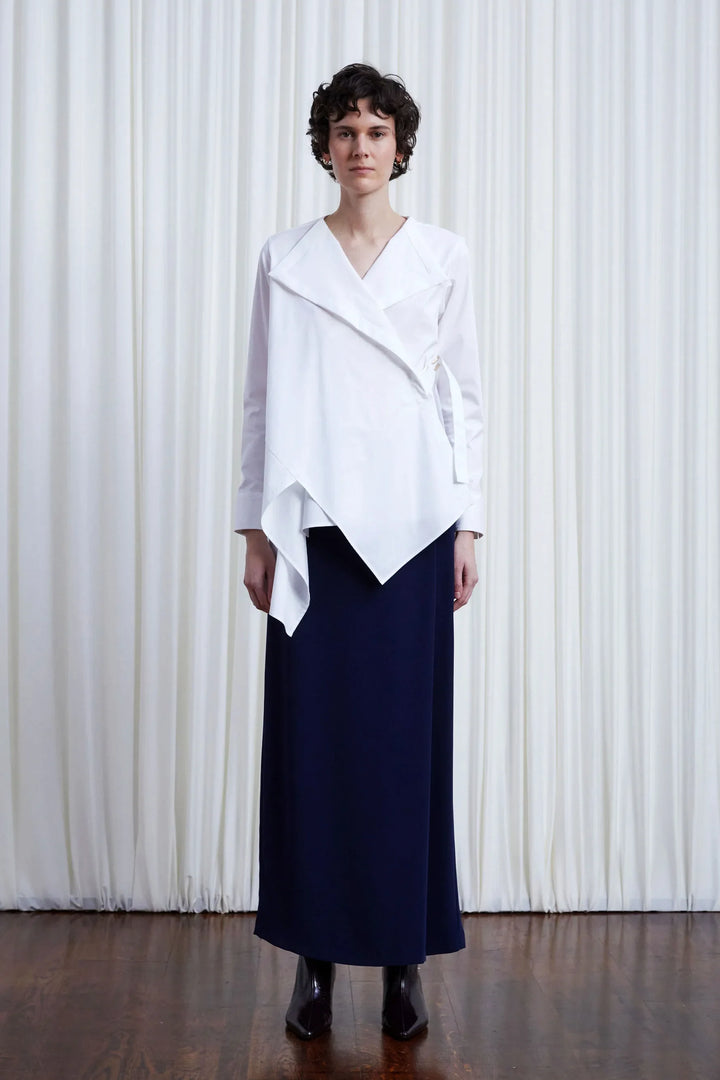 Gentle Collide Shirt, White Cotton Twill