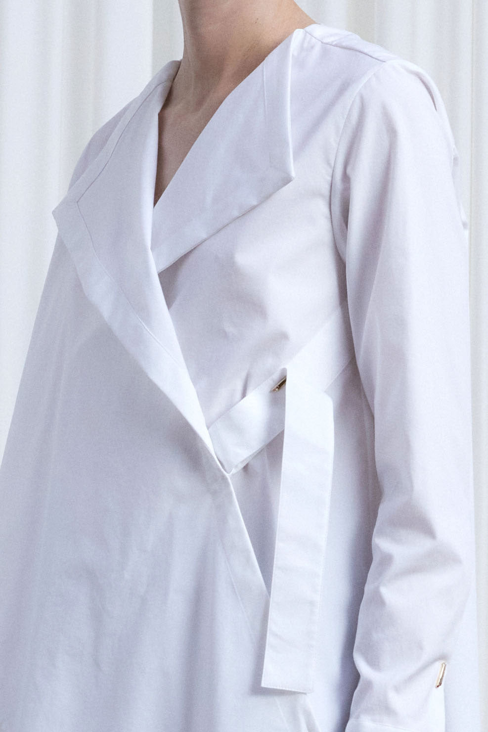 Gentle Collide Shirt, White Cotton Twill