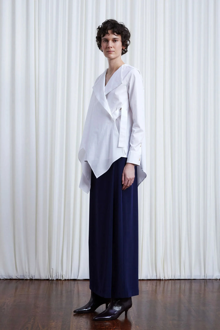 Gentle Collide Shirt, White Cotton Twill