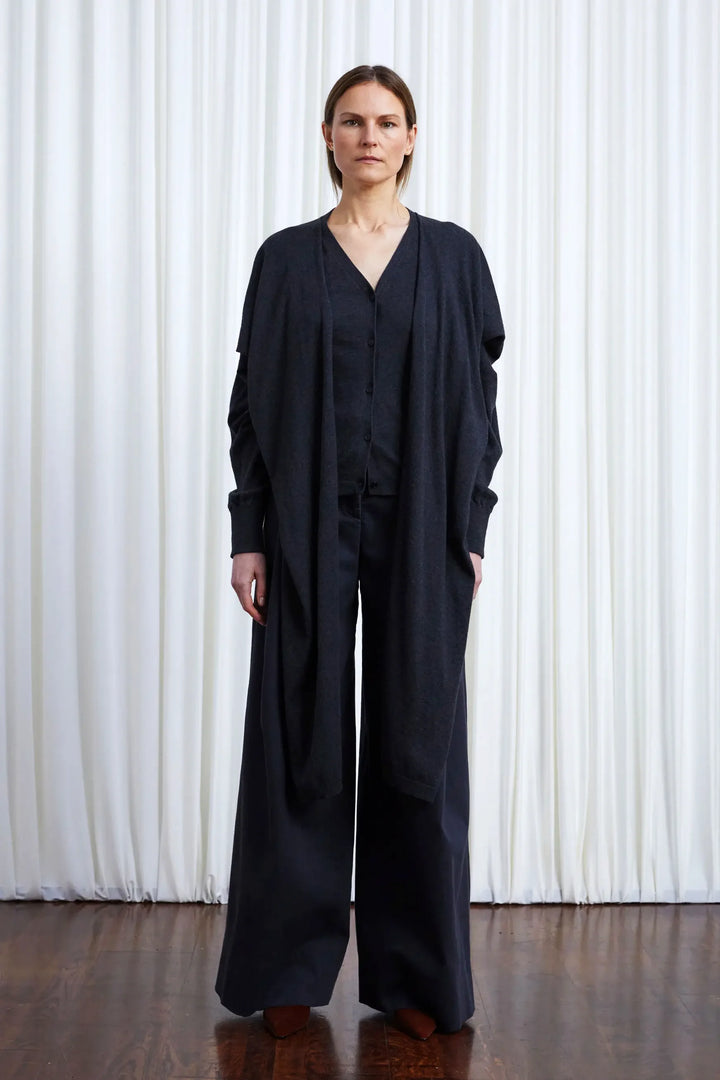 In Your Arms Cardigan, Charcoal Cotton Cashmere