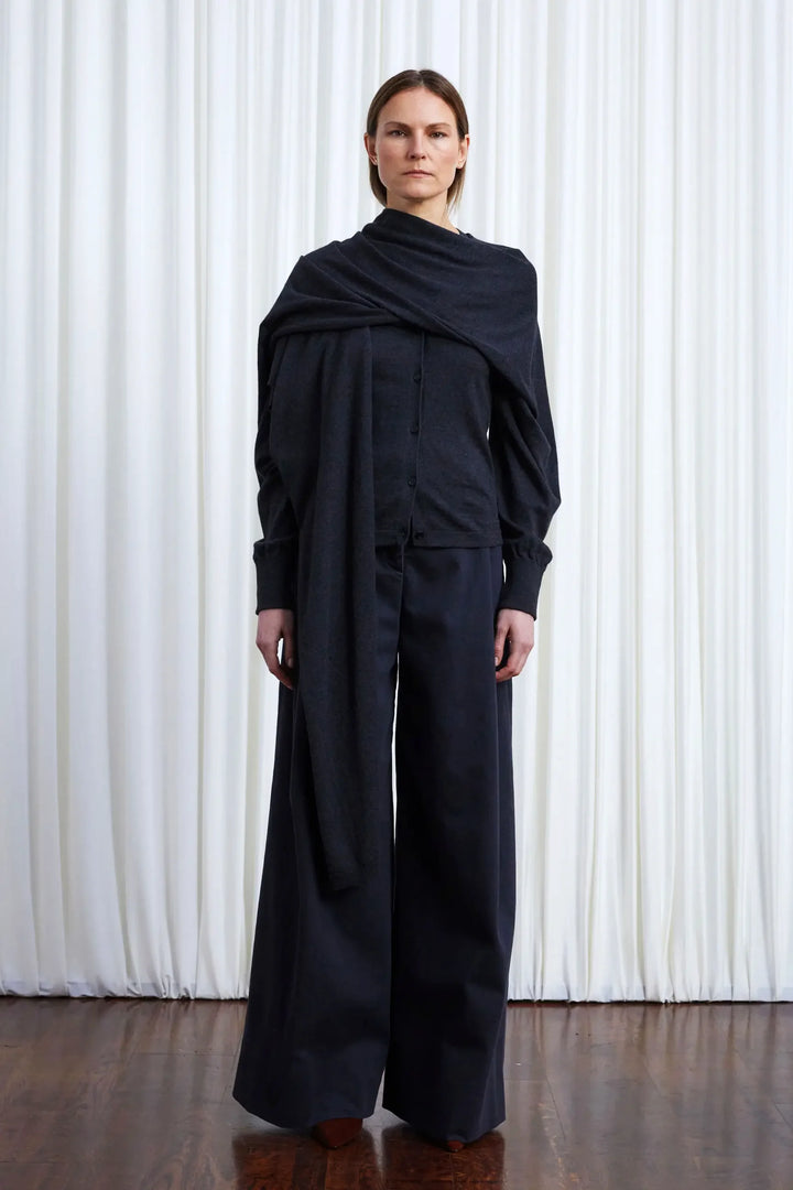 In Your Arms Cardigan, Charcoal Cotton Cashmere