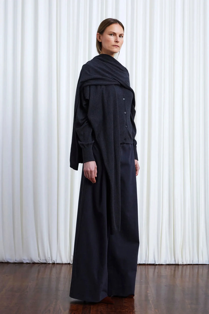 In Your Arms Cardigan, Charcoal Cotton Cashmere