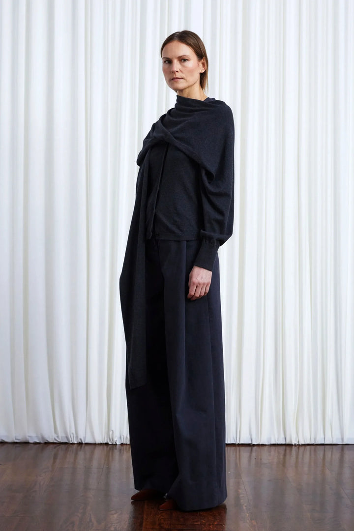 In Your Arms Cardigan, Charcoal Cotton Cashmere