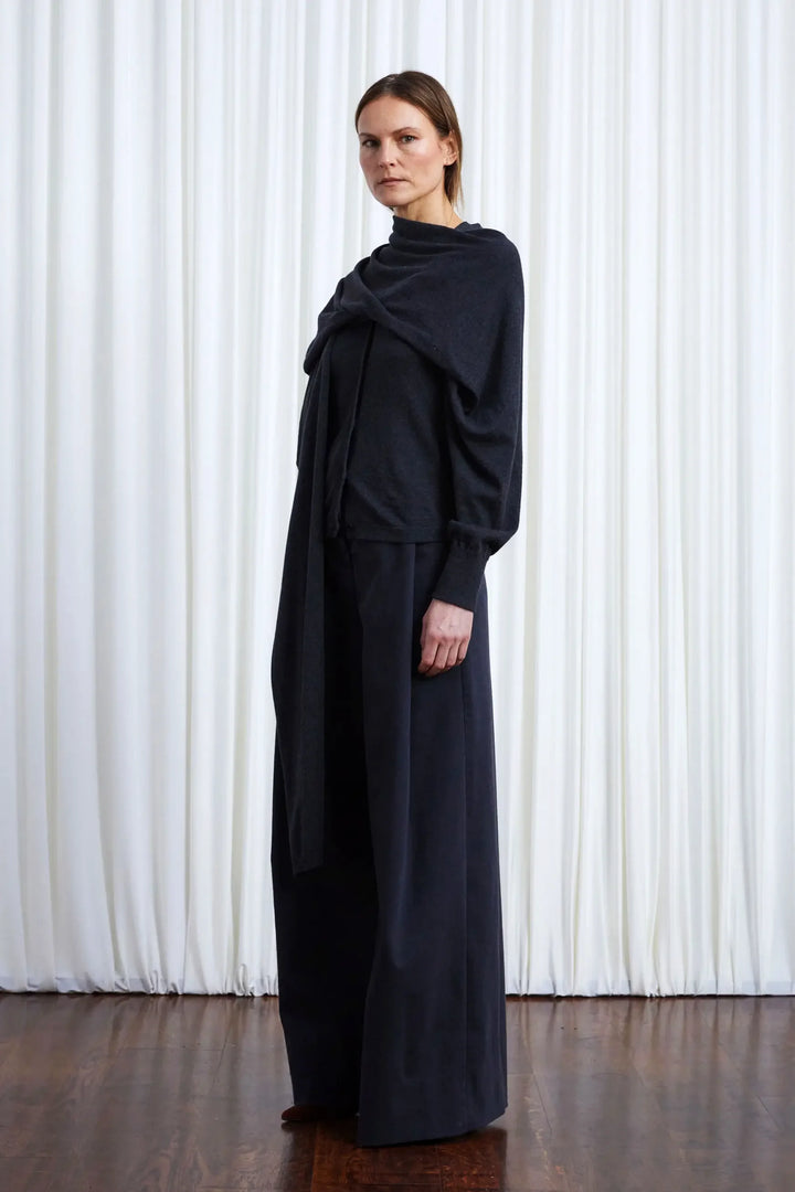 In Your Arms Cardigan, Charcoal Cotton Cashmere