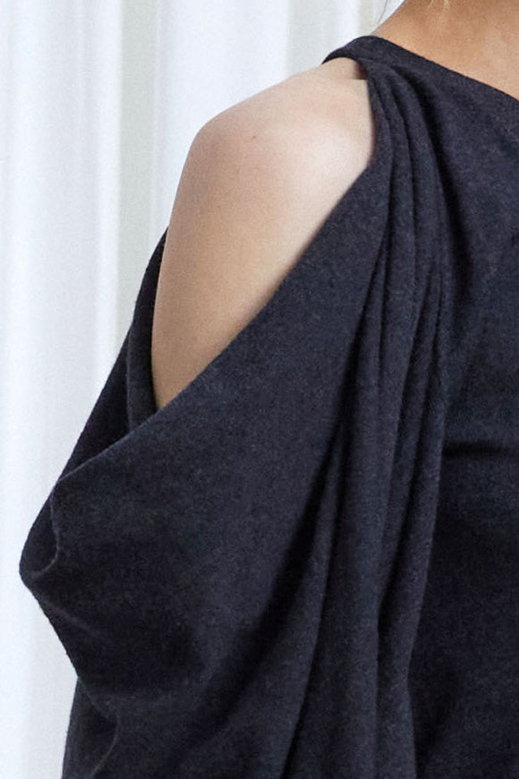 In Your Arms Cardigan, Charcoal Cotton Cashmere