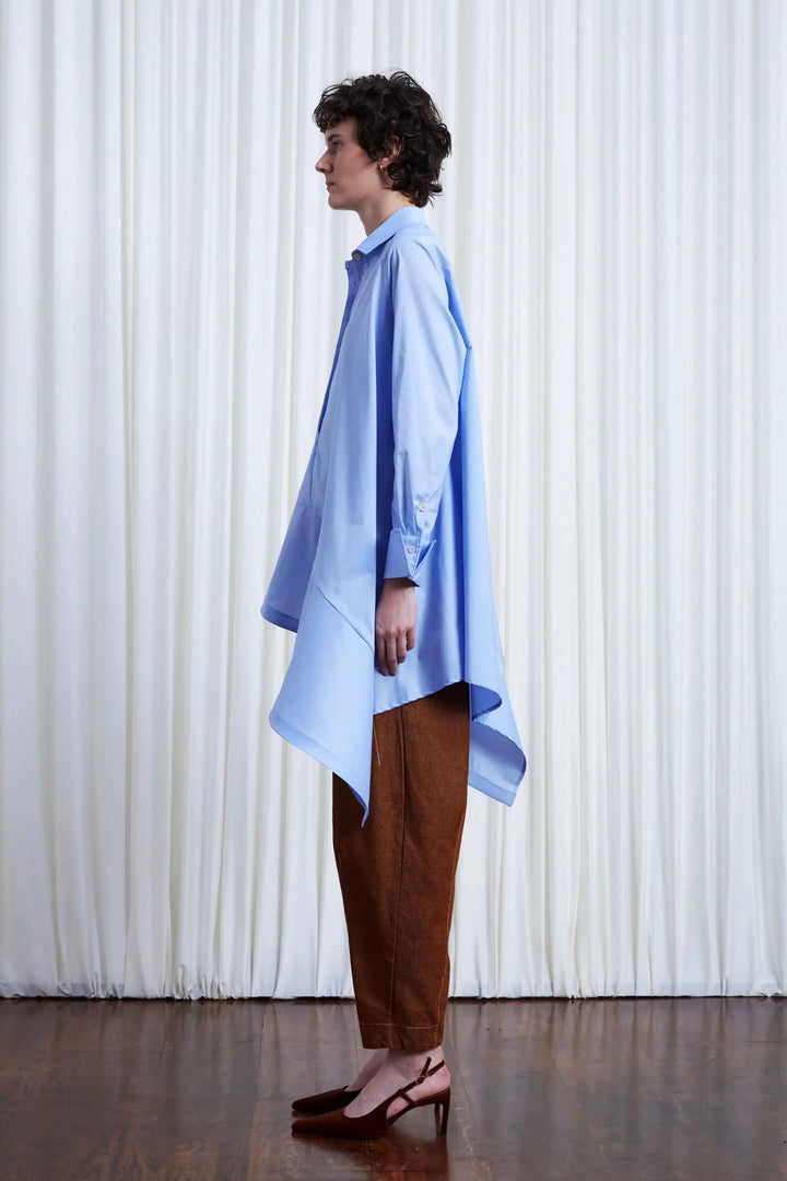 Desire Shirt, Blue Cotton Poplin
