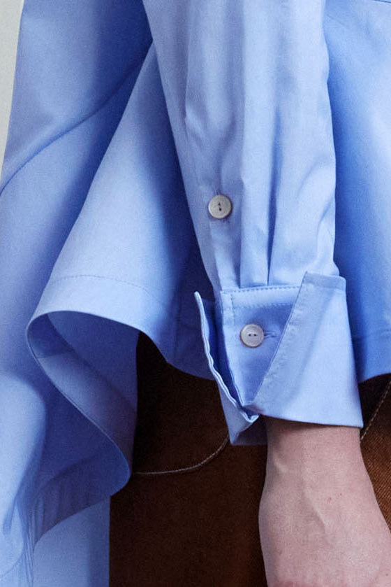 Desire Shirt, Blue Cotton Poplin