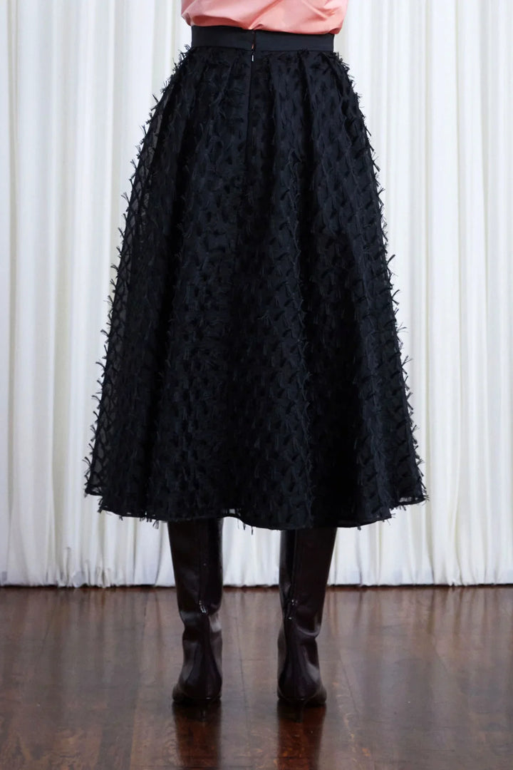 Gentle Collide Skirt, Black Organza Fringe