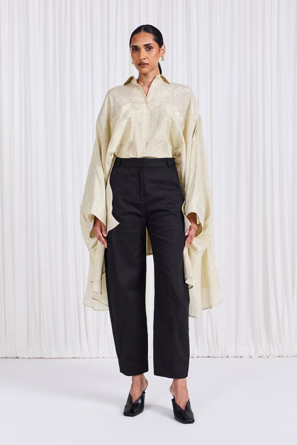 The Poet Shirt in Gold Silk Voile – palmer//harding