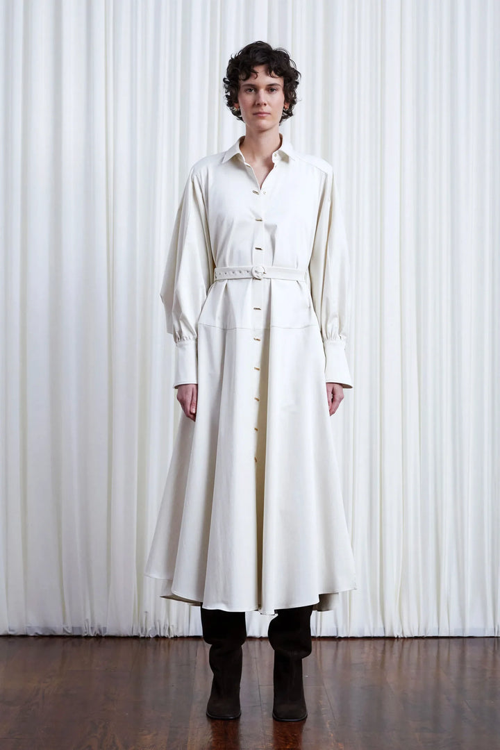 Comfort Found Day Dress, Ivory Cotton Twill