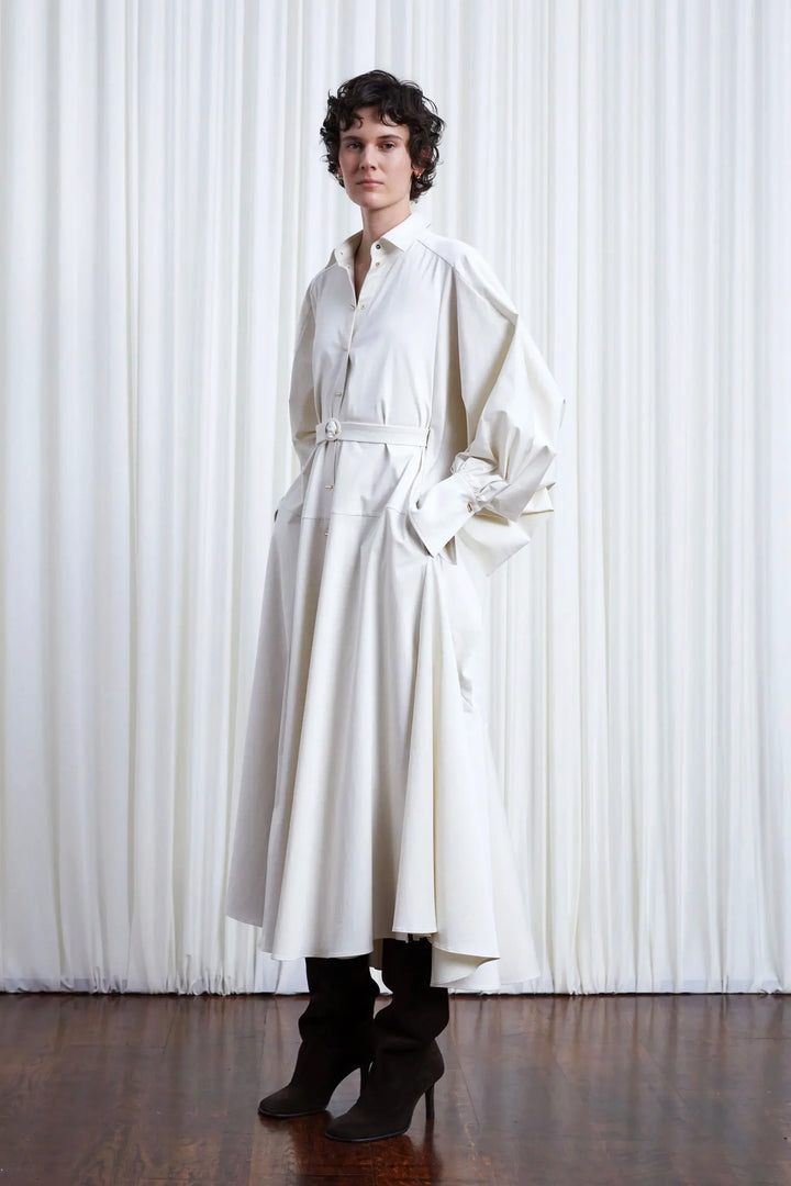Comfort Found Day Dress, Ivory Cotton Twill