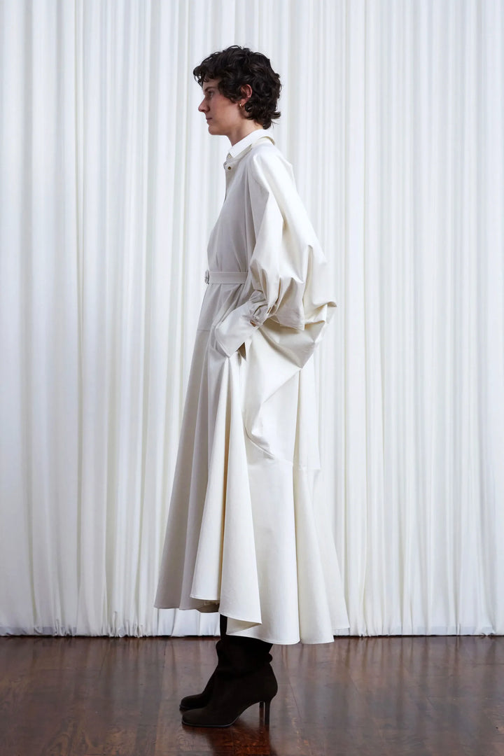 Comfort Found Day Dress, Ivory Cotton Twill