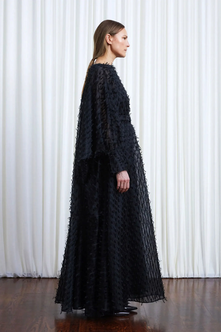 Comfort Found Gown, Black Organza Fringe