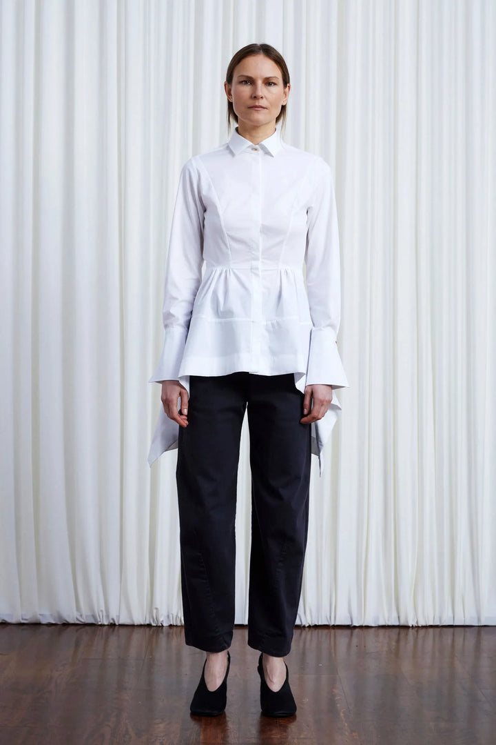 Guardian Shirt, White Cotton Twill