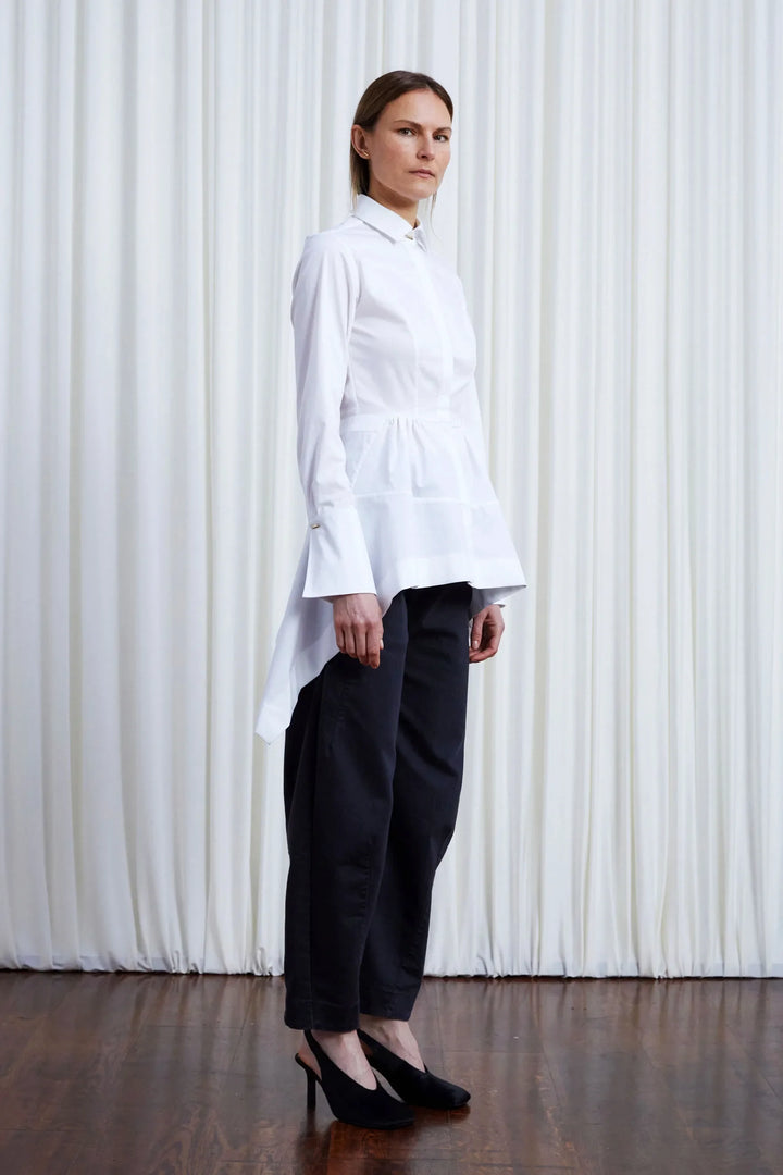 Guardian Shirt, White Cotton Twill