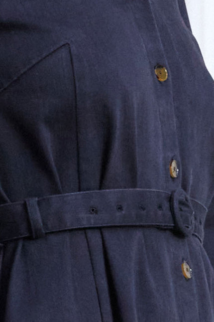 Devoted Dress, Charcoal Denim