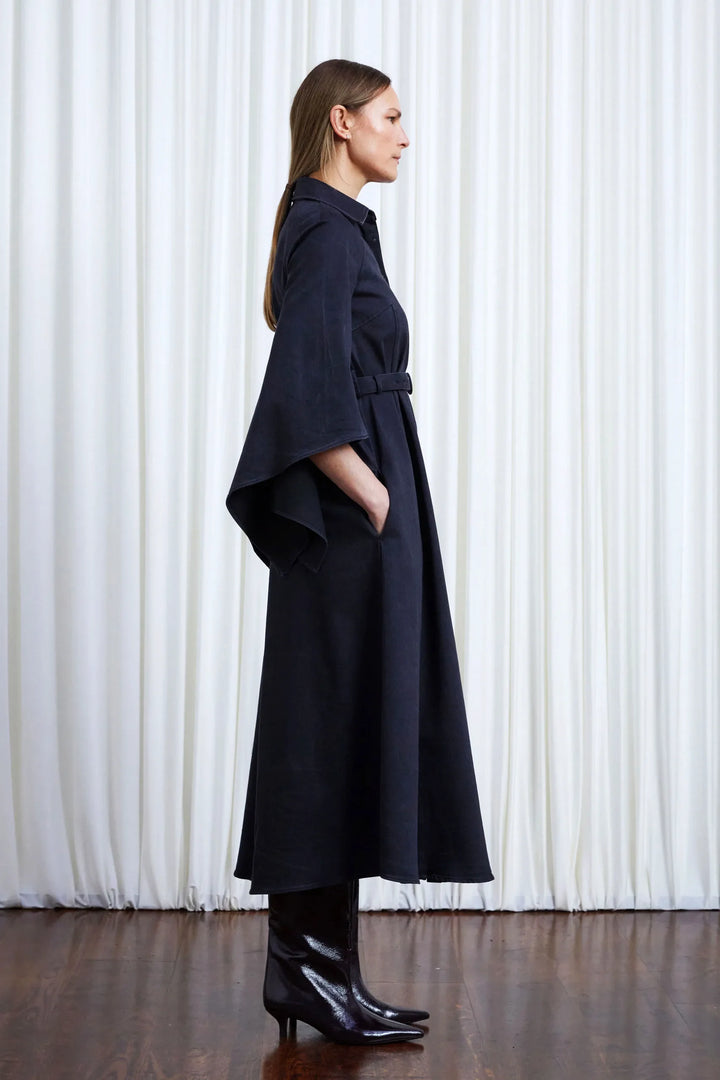 Devoted Dress, Charcoal Denim