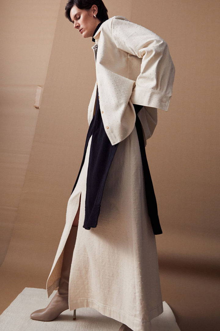 The Lovers Shirt in Ecru Textured Denim by palmer//harding, view 7