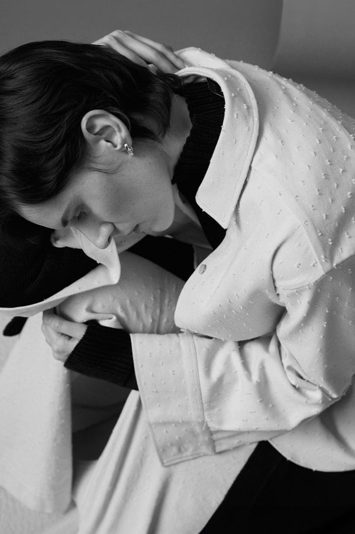 The Lovers Shirt in Ecru Textured Denim by palmer//harding, view 3