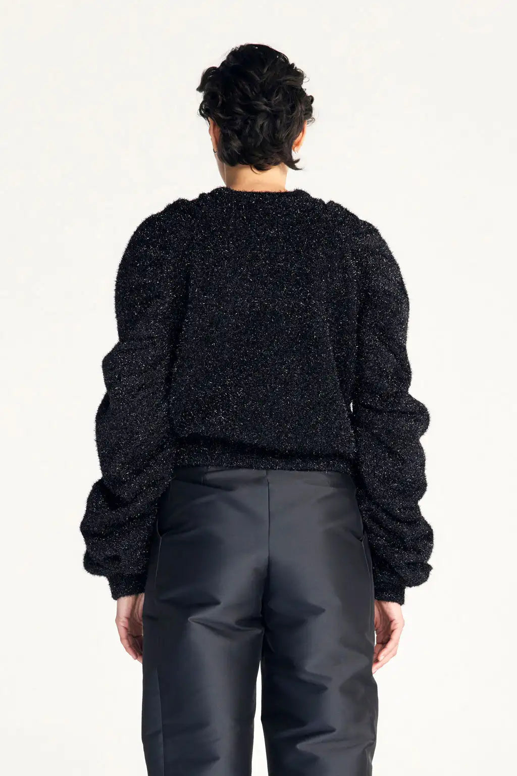 The Plenitude Jumper in Black Sparkle Knit by palmer//harding, view 5