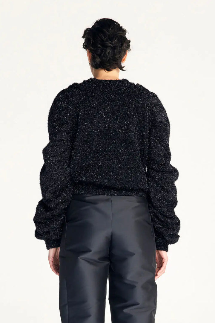The Plenitude Jumper in Black Sparkle Knit by palmer//harding, view 5