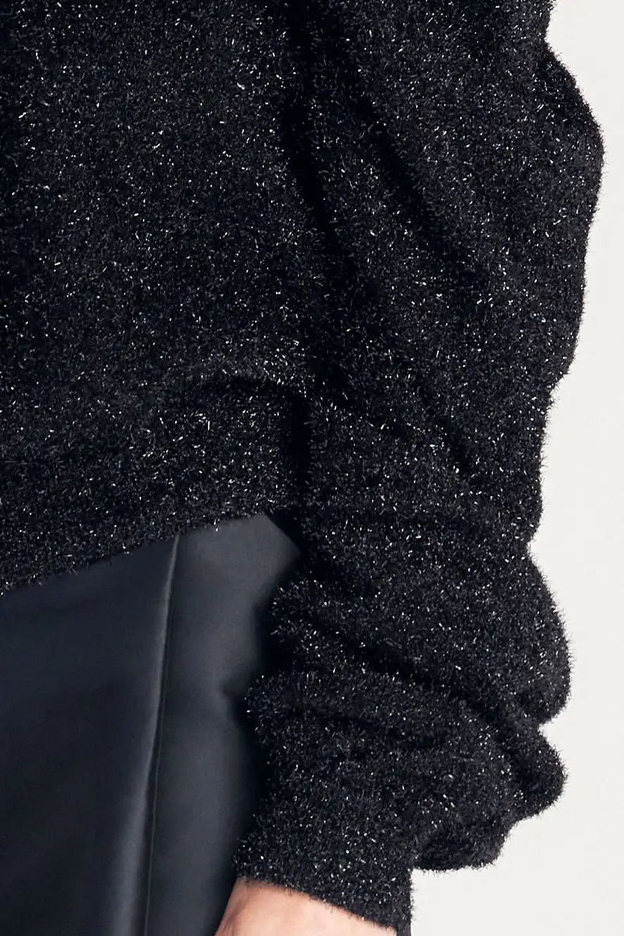 The Plenitude Jumper in Black Sparkle Knit by palmer//harding, view 2