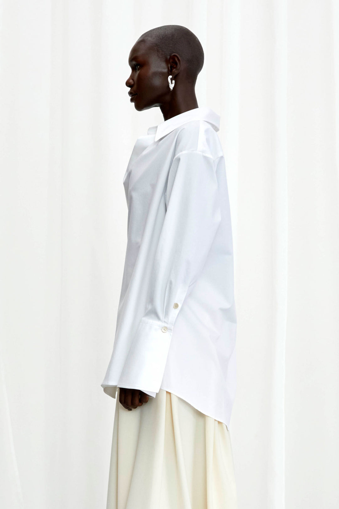 Love Revisited Shirt, white cotton wrap shirt