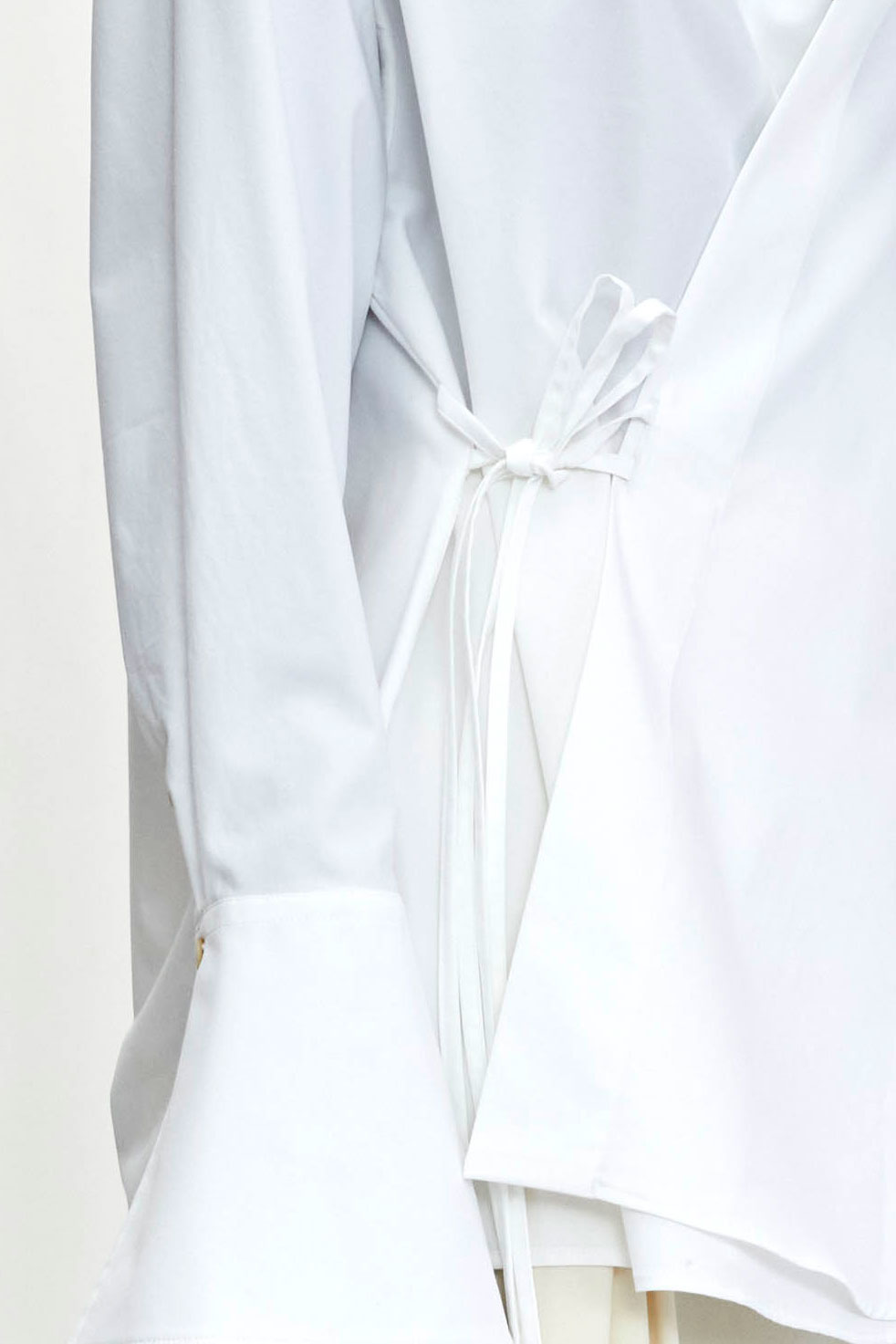 Love Revisited Shirt, white cotton wrap shirt