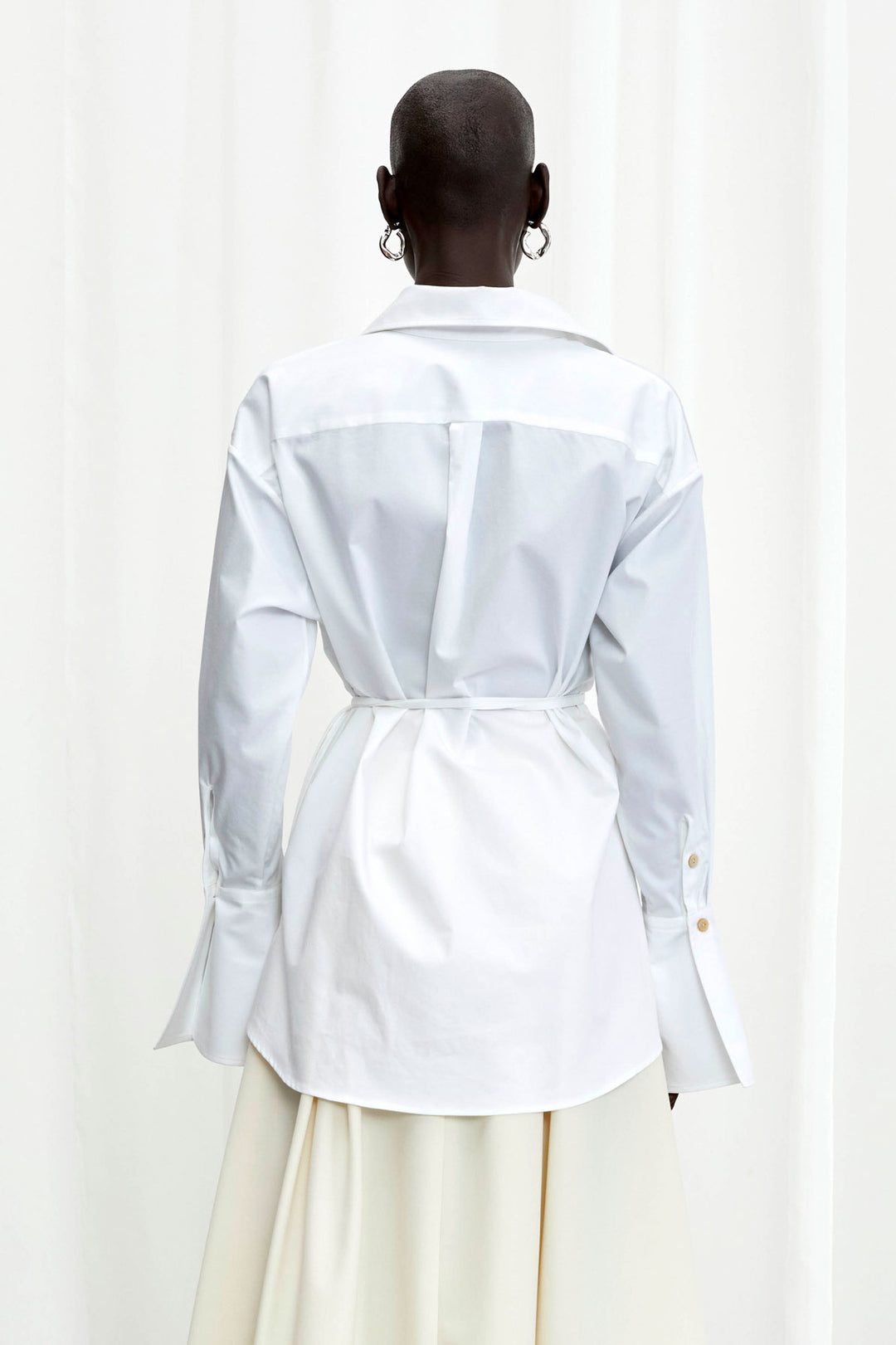 Love Revisited Shirt, white cotton wrap shirt