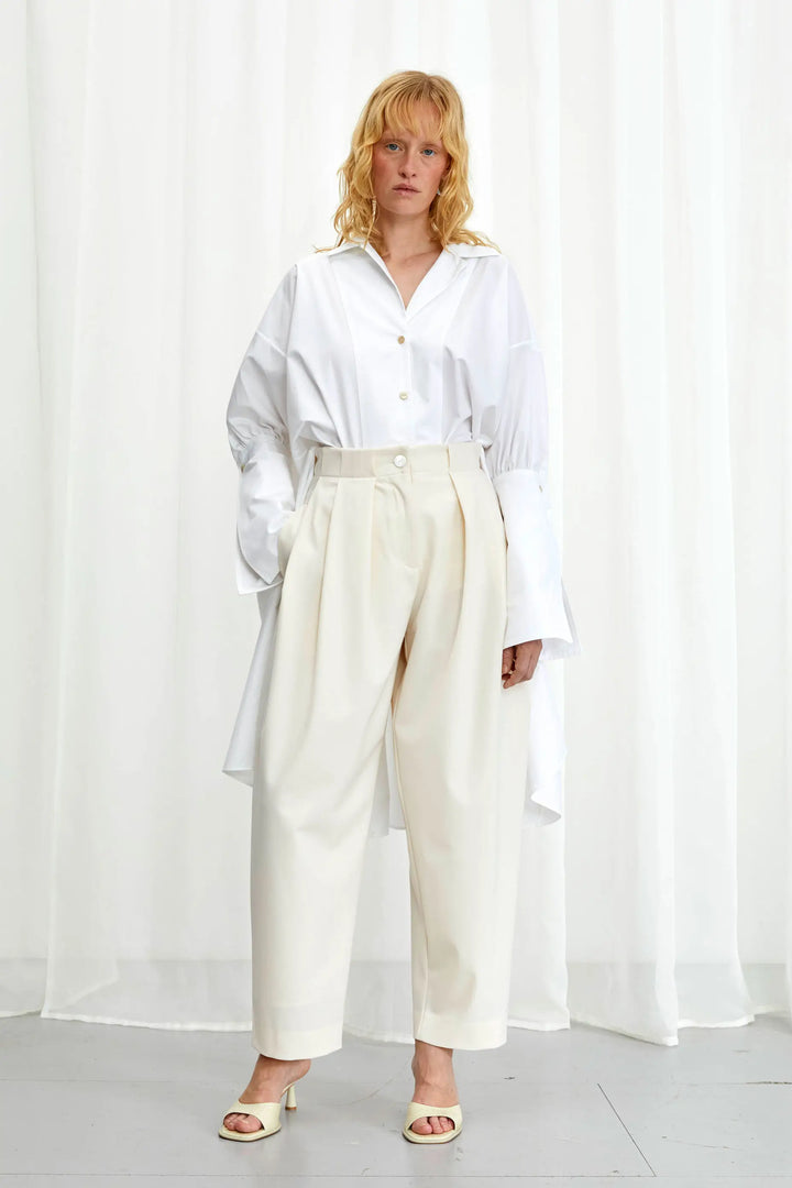 Emotive Shirt, white cotton oversized shirt