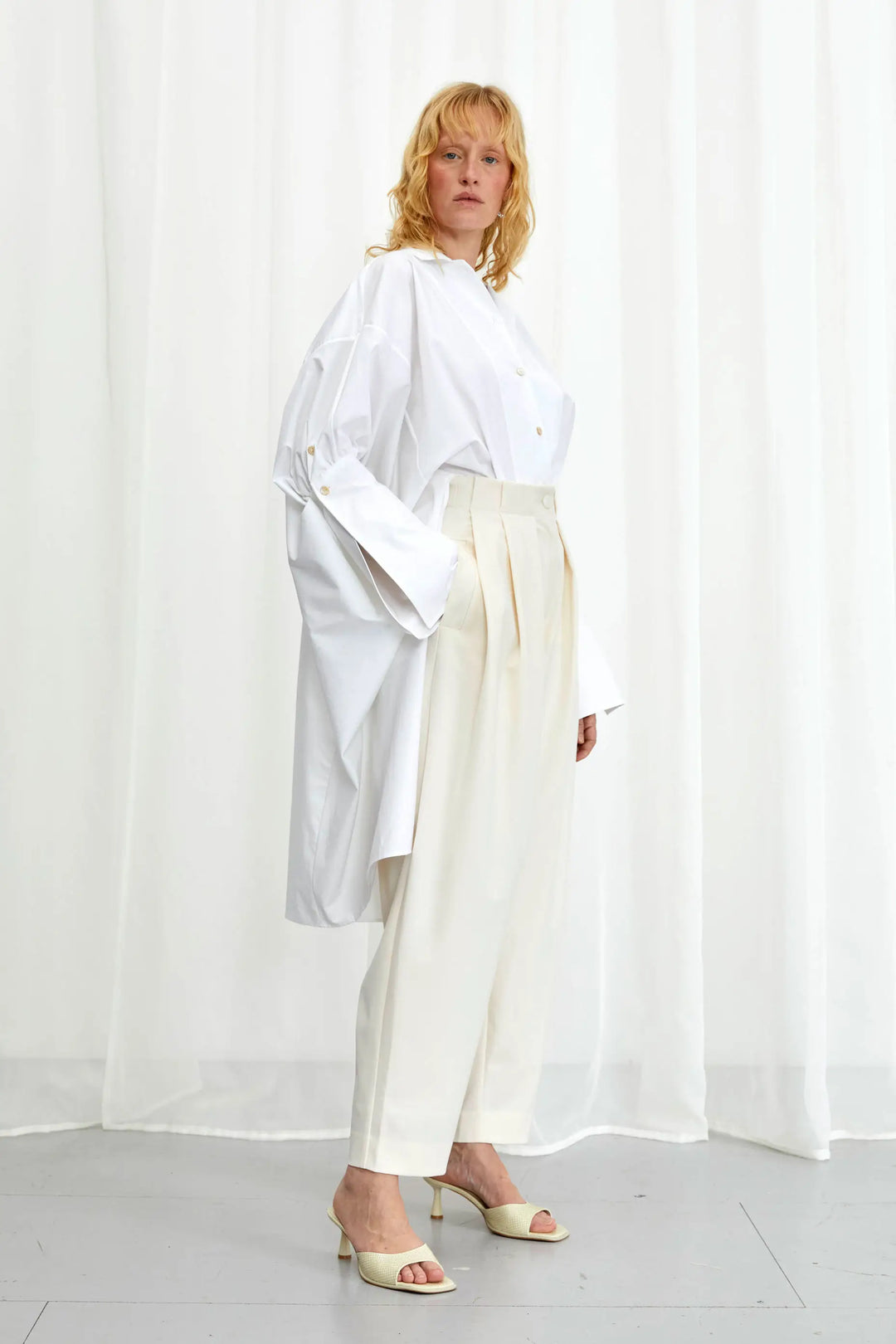 Emotive Shirt, white cotton oversized shirt