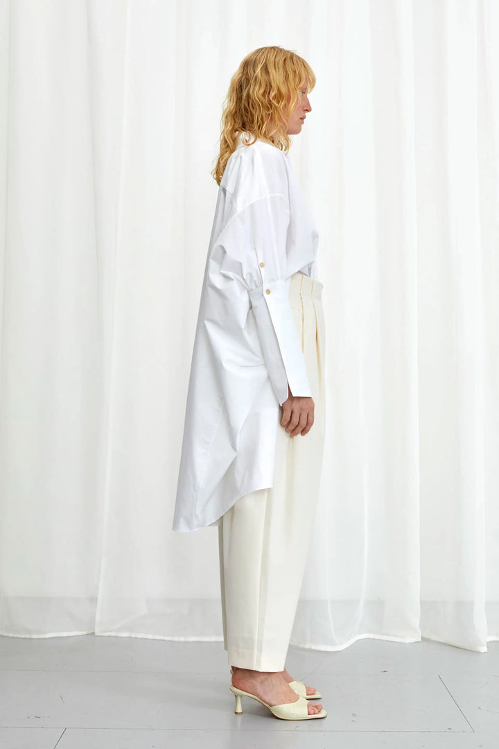 Emotive Shirt, white cotton oversized shirt