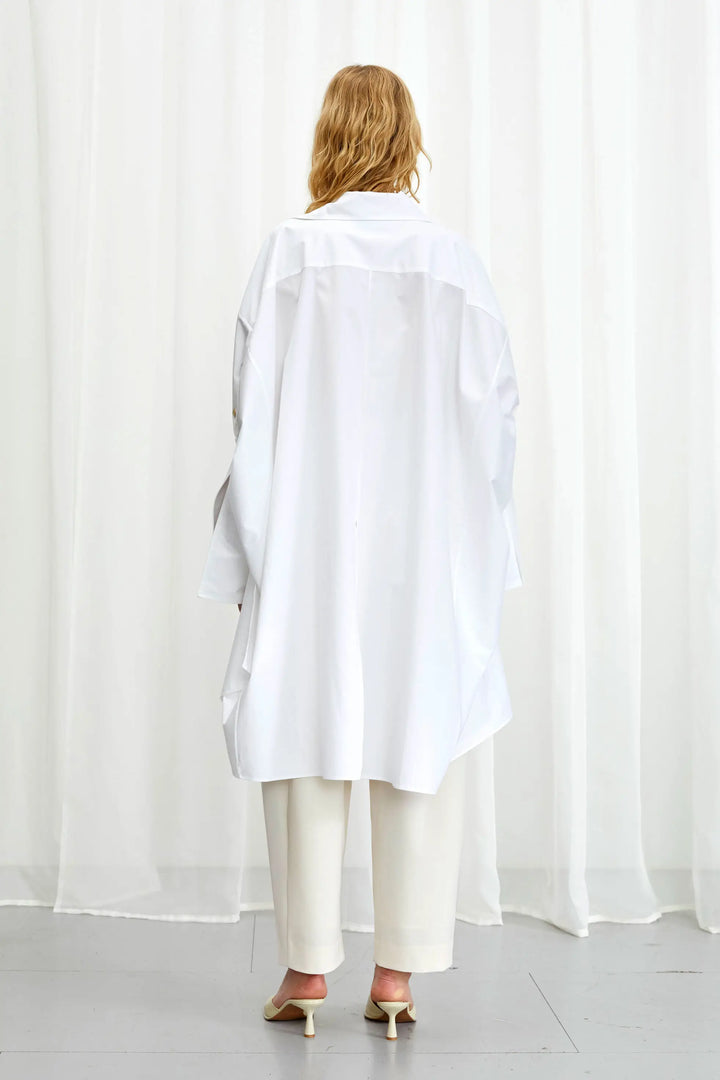 Emotive Shirt, white cotton oversized shirt