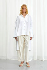 Emotive Shirt, white cotton oversized shirt