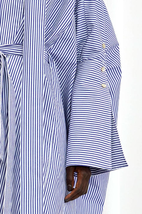 Emotive Dress, blue striped cotton oversized dress