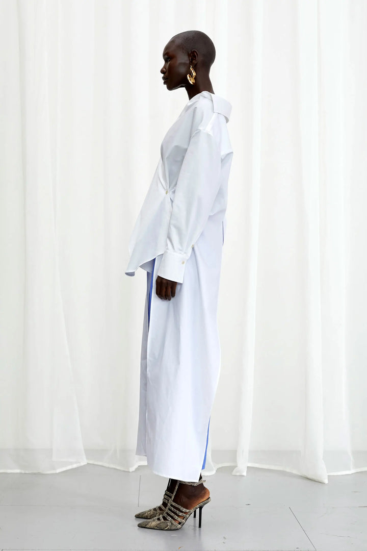 Enfold Shirt, white cotton self tie shirt