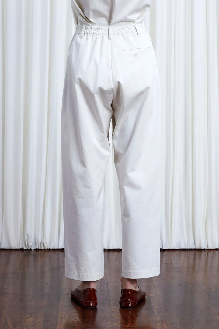 Sanctuary Trousers, ivory cotton elastic back relaxed trouser