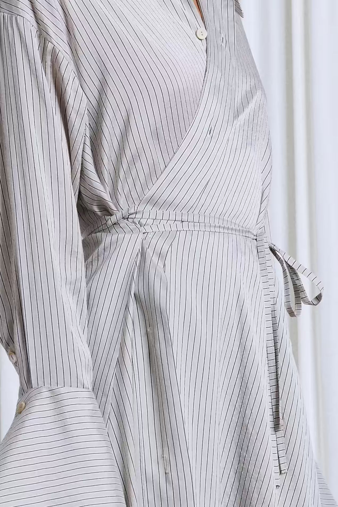 Drift Dress in Beige Silk Stripe – palmer//harding