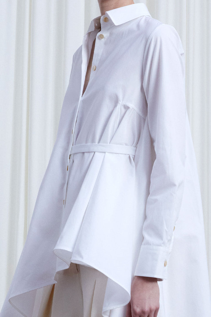 Super Shirt, white cotton long back shirt