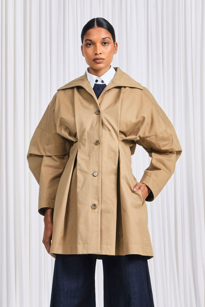 The Honesty Opens Coat in Camel Cotton Drill – palmer//harding