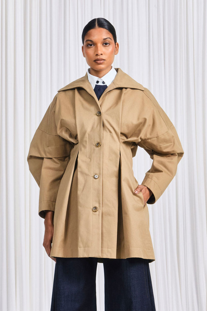 The Honesty Opens Coat in Camel Cotton Drill – palmer//harding