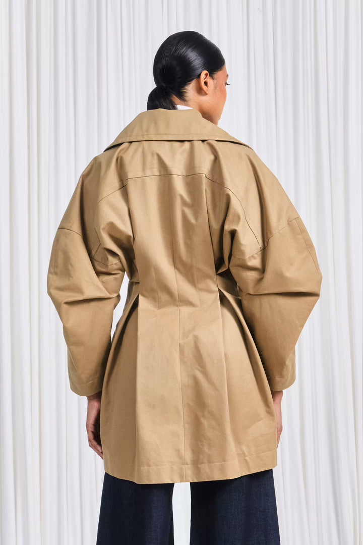 The Honesty Opens Coat in Camel Cotton Drill by palmer//harding, view 7