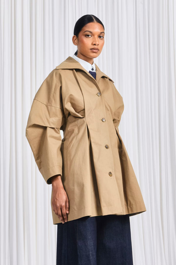 The Honesty Opens Coat in Camel Cotton Drill by palmer//harding, view 5