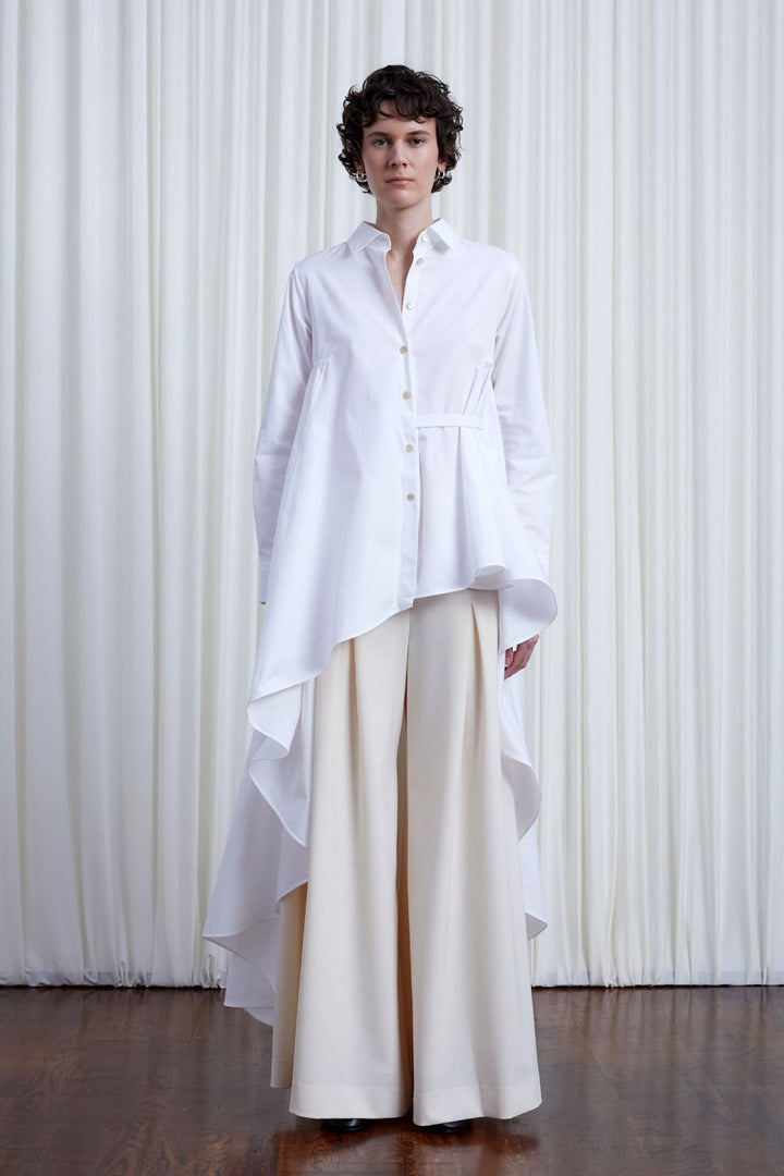 Super Shirt, white cotton long back shirt